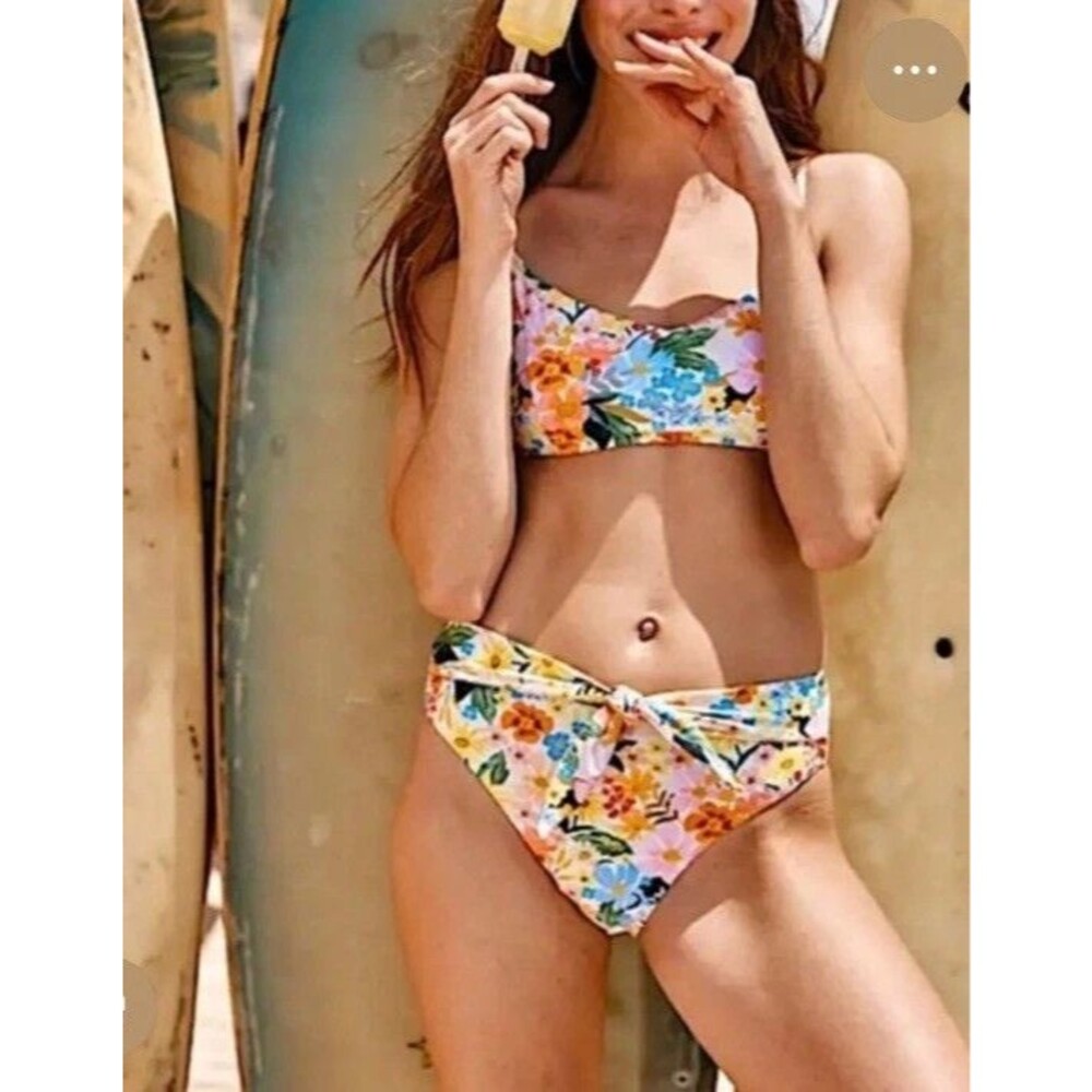 Summersalt x Rifle Paper Marguerite Bikini 2 Piece Swimsuit 12 Floral Boho Beach - Picture 2 of 12